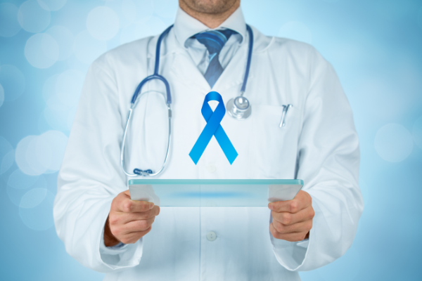 cancer ribbon with physician